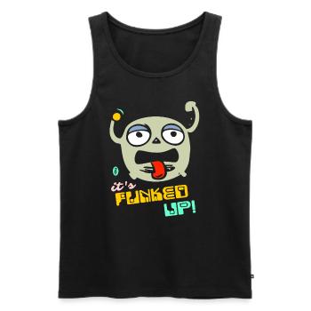 Funk It Up The Disco Funk, Cartoon Funky Music - Men's Premium Organic Tank Top - black - Front - AI Model Male 178 light (178cm)