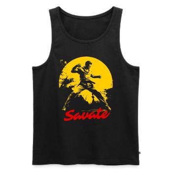 Kampfkunst Frankreich: Savate Kämpfer - Männer Premium Bio Tank Top - Schwarz - Vorne - AI Model Male 178 light (178cm)