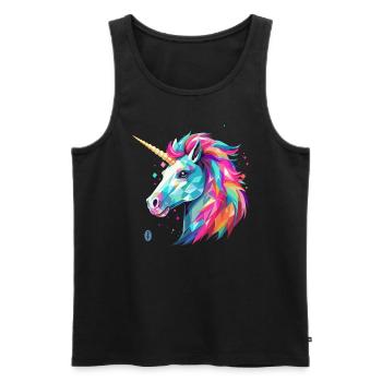 Unicorn in glass style - Men's Premium Organic Tank Top - black - Front - AI Model Male 178 light (178cm)