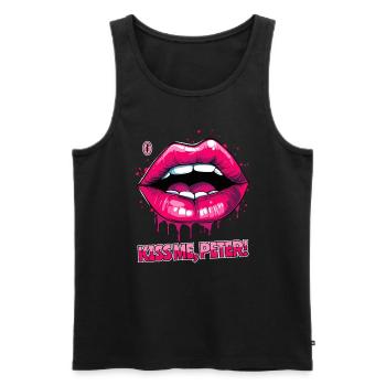 Küss mich, Peter, auf meinen geschwollenen Lippen - Männer Premium Bio Tank Top - Schwarz - Vorne - Michal (187cm)