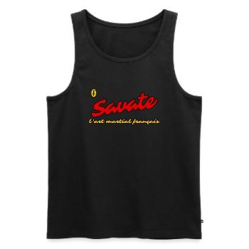 Die französische Kampfkunst: Savate - Männer Premium Bio Tank Top - Schwarz - Vorne - AI Model Male 178 light (178cm)
