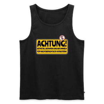 Berührung und Befahren verboten - Männer Premium Bio Tank Top - Schwarz - Vorne - Michal (187cm)