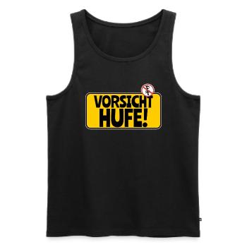 Achtung Pferde: Vorsicht Hufe - Männer Premium Bio Tank Top - Schwarz - Vorne - Michal (187cm)