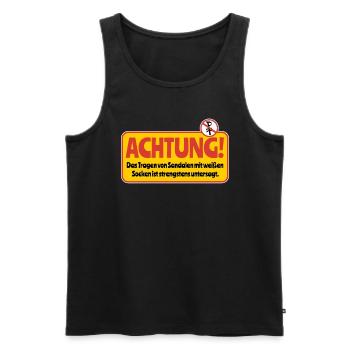 Achtung Verboten Sauna - Männer Premium Bio Tank Top - Schwarz - Vorne - Michal (187cm)