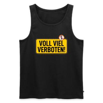 Schild: Voll Viel Verboten - Männer Premium Bio Tank Top - Schwarz - Vorne - AI Model Male 178 light (178cm)