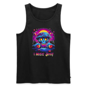 I Miss You: Colorful Hearts and Skull - Men's Premium Organic Tank Top - black - Front - AI Model Male 178 light (178cm)
