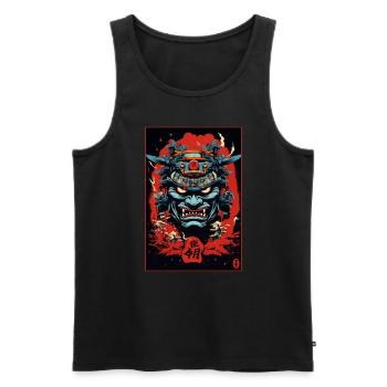 Japanische Geister-Samurai-Maske - Männer Premium Bio Tank Top - Schwarz - Vorne - AI Model Male 178 light (178cm)