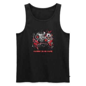 Gaming is no fun, gamers - Men's Premium Organic Tank Top - black - Front - AI Model Male 178 light (178cm)