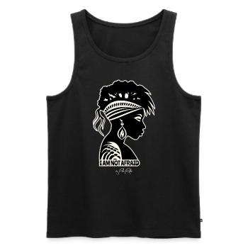 Je n'ai pas peur de la nature de la culture africaine - Débardeur bio Premium Homme - noir - Devant - AI Model Male 178 light (178cm)