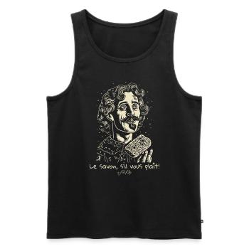 Le savon s il vous plaît, the soap please! - Men's Premium Organic Tank Top - black - Front - AI Model Male 178 light (178cm)