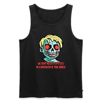 Seeing without eyes, a dimension of pure chaos - Men's Premium Organic Tank Top - black - Front - AI Model Male 178 light (178cm)
