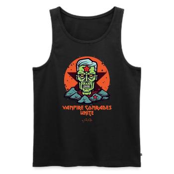 Unite Vampire Comrades - Men's Premium Organic Tank Top - black - Front - AI Model Male 178 light (178cm)