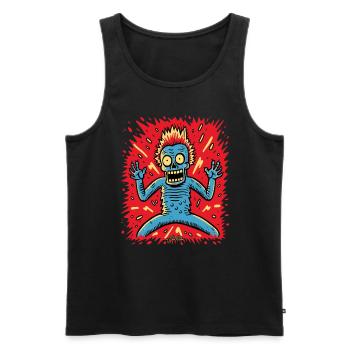 Surprising Cartoon Pop Guy - Men's Premium Organic Tank Top - black - Front - AI Model Male 178 light (178cm)