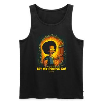 Lass mein Volk gehen! Aus dem Kerker - Männer Premium Bio Tank Top - Schwarz - Vorne - Michal (187cm)