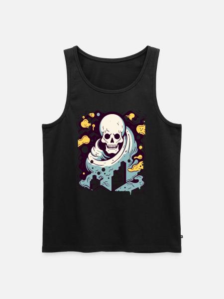 Interaktiv färg, modern industriell skalle - Ekologisk premium tanktopp herr - svart