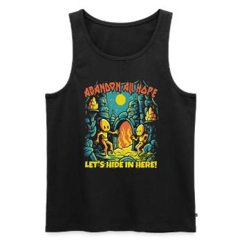 Let Go of All Hope: Hide and Seek in the Dungeon - Men's Premium Organic Tank Top - black - Front - AI Model Male 178 light (178cm)