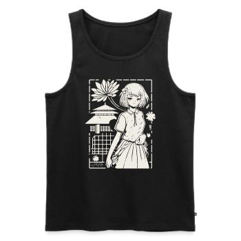 Manga animé japonais : Sakura Girl - Débardeur bio Premium Homme - noir - Devant - Michal (187cm)