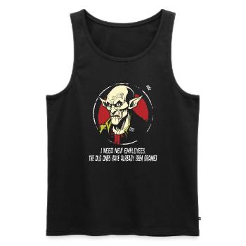 Employees wanted: Nosferatu CEO Vampire - Men's Premium Organic Tank Top - black - Front - AI Model Male 178 light (178cm)