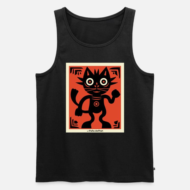 Moderne Kunst Katze - Männer Premium Bio Tank Top - Schwarz