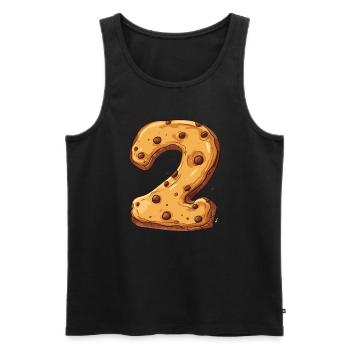 Birthday Cookie for Two Year Olds, Kids Birthday - Men's Premium Organic Tank Top - black - Front - Michal (187cm)