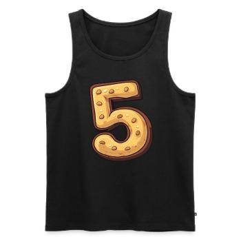 Birthday Cookie for Five-Year-Olds, Kids Birthday - Men's Premium Organic Tank Top - black - Front - Michal (187cm)