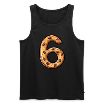 Biscuit d’anniversaire pour les enfants de six ans, 6 ans - Débardeur bio Premium Homme - noir - Devant - Michal (187cm)