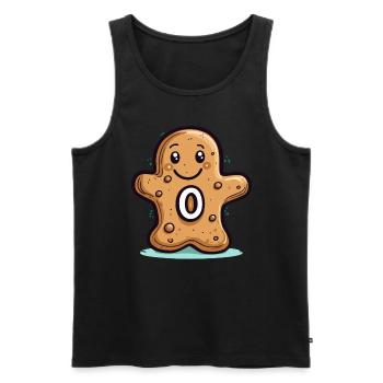 Newborn Birthday Cookie, Zero Year Old - Men's Premium Organic Tank Top - black - Front - AI Model Male 178 light (178cm)