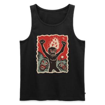 Prähistorische Primaten und Armageddon - Männer Premium Bio Tank Top - Schwarz - Vorne - AI Model Male 178 light (178cm)