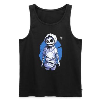 Cartoon Skelett Mumie - Männer Premium Bio Tank Top - Schwarz - Vorne - Michal (187cm)