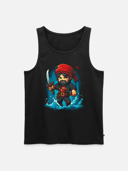 Petit pirate pixel mignon - Débardeur bio Premium Homme - noir