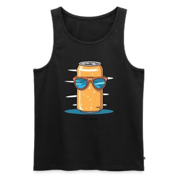 A cool can of soda with sunglasses - Men's Premium Organic Tank Top - black - Front - AI Model Male 178 light (178cm)