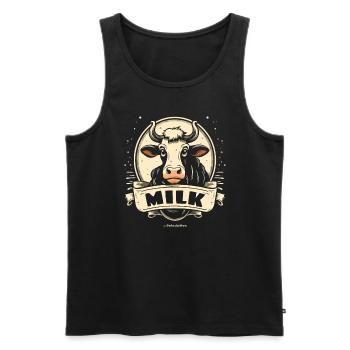 Lait de vache drôle de vache drôle avec du lait - Débardeur bio Premium Homme - noir - Devant - AI Model Male 178 light (178cm)