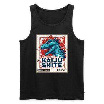 Japonais Kanji Monster Kaiju caca - Débardeur bio Premium Homme - noir - Devant - Michal (187cm)