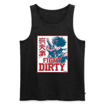 Anime Martial Arts: Fight Dirty - Men's Premium Organic Tank Top - black - Front - Michal (187cm)