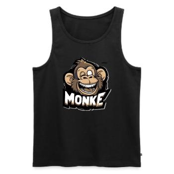 A funny monkey - Men's Premium Organic Tank Top - black - Front - AI Model Male 178 light (178cm)
