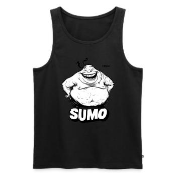 Big, thick sumo - Men's Premium Organic Tank Top - black - Front - AI Model Male 178 light (178cm)