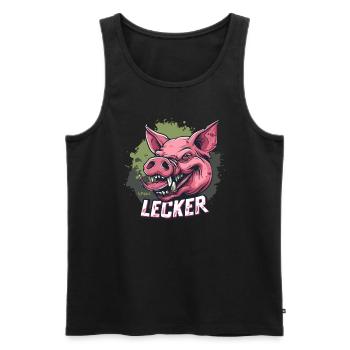 Wurst, Speck und leckerer Schweinekopf Schwein - Männer Premium Bio Tank Top - Schwarz - Vorne - AI Model Male 178 light (178cm)