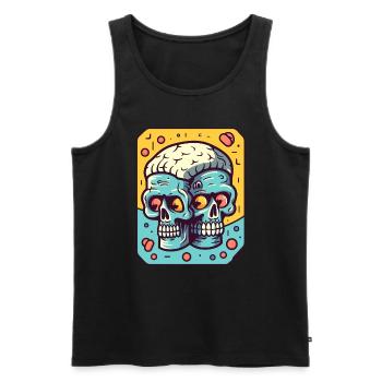 Twin Head Brain Zombies - Men's Premium Organic Tank Top - black - Front - AI Model Male 178 light (178cm)