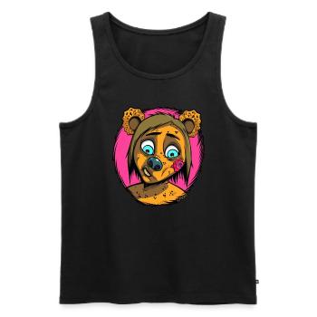 Mignon Anime Fille Ours Cosplay - Débardeur bio Premium Homme - noir - Devant - Michal (187cm)