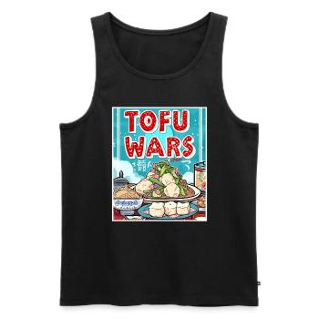Japanese Anime Poster: Kitchens Battle of Tofu - Men's Premium Organic Tank Top - black - Front - Michal (187cm)