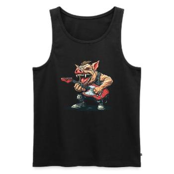 Heavy Rock Music Guitars Pig - Men's Premium Organic Tank Top - black - Front - AI Model Male 178 light (178cm)