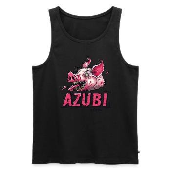 Humor Schweine Sau Parodie auf den Azubi - Männer Premium Bio Tank Top - Schwarz - Vorne - AI Model Male 178 light (178cm)