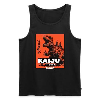 Kaiju Kacke, Dinosaurier-Dino - Männer Premium Bio Tank Top - Schwarz - Vorne - Michal (187cm)