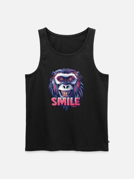 Lächle, Affe, lächle - Männer Premium Bio Tank Top - Schwarz