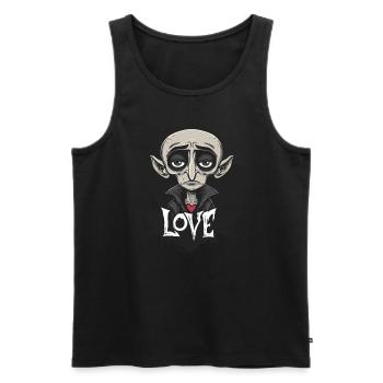 The funny-sad Nosferatu vampire of love - Men's Premium Organic Tank Top - black - Front - AI Model Male 178 light (178cm)
