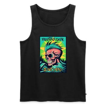Mountain Punk n’est pas mort : Skull, Zombie Punk - Débardeur bio Premium Homme - noir - Devant - AI Model Male 178 light (178cm)
