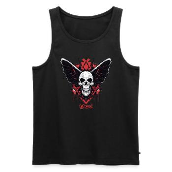 Crâne de papillon - Débardeur bio Premium Homme - noir - Devant - Michal (187cm)
