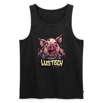 Cochon vigoureux et drôle - Débardeur bio Premium Homme - noir - Devant - Michal (187cm)