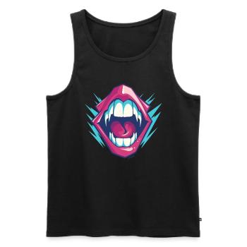Vampire dentition with sharp teeth - Men's Premium Organic Tank Top - black - Front - AI Model Male 178 light (178cm)