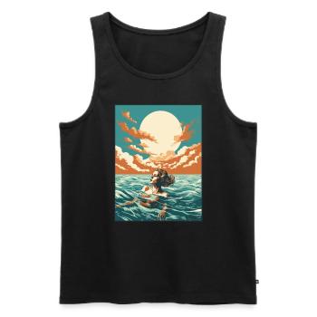 Baignade en pleine mer - Débardeur bio Premium Homme - noir - Devant - AI Model Male 178 light (178cm)